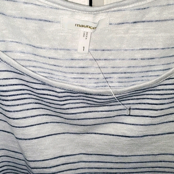 NWT Maurices White Stripe Ruffle Tank, Size 1X - Picture 6 of 7